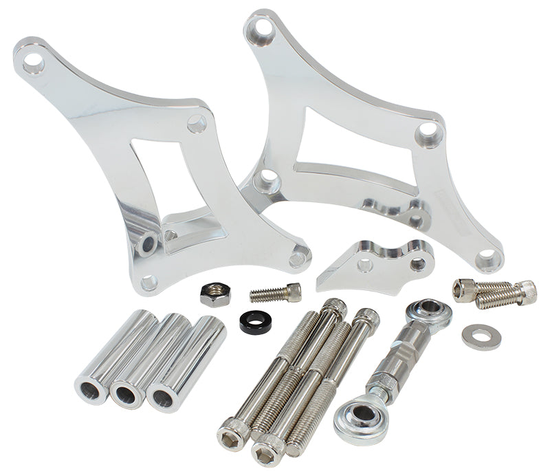 Low Mount Billet Alternator Bracket     Polished Finish. Suit Torana V8 LH-LX-UC, driver side