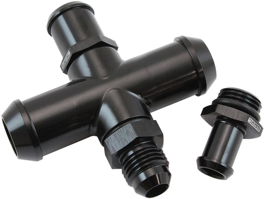 Aeroflow Ford Falcon BA-BF, FG-FG-X Billet Heater Hose X-Piece  Black Finish