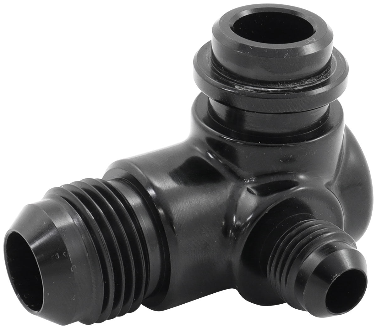 Aeroflow Ford Falcon BA - BF - FG Billet Thermostat Housing Tee Press in Adapter   1 x -10AN & 1 x -6AN