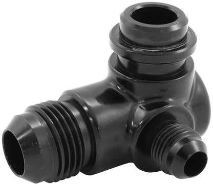 Aeroflow Ford Falcon BA - BF - FG Billet Thermostat Housing Tee Press in Adapter   1 x -10AN & 1 x -6AN