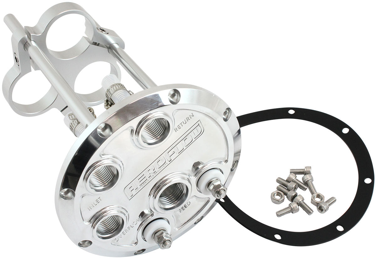 Billet Low Profile Triple 40mm Fuel Pump Hanger - Polished    Use With AF49-1242, AF49-1057 Fuel Pump