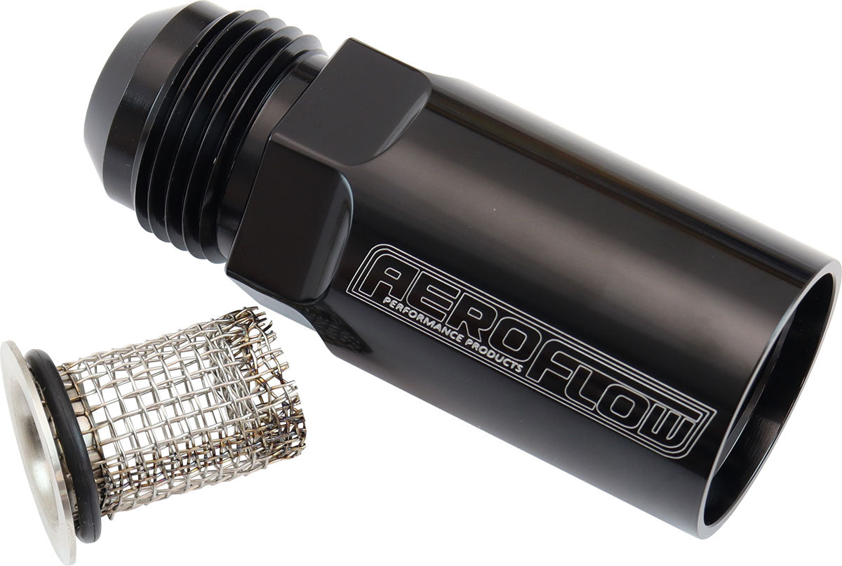 Straight Dry Sump Scavenge Oil Filter -12AN  Black Finish