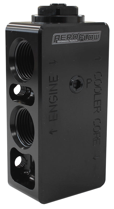 Billet Aluminium Oil Thermostat  4 x -10 ORB ports, 1/8" NPT Port