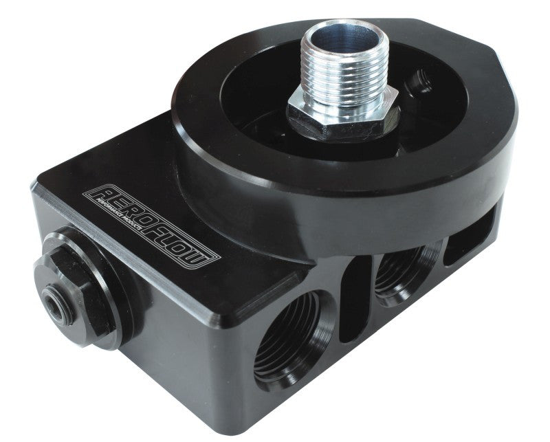 Billet Aluminium Remote Filter & Oil Thermostat   3/4" Filter Thread With 4 x -10 ORB ports, 1/8" NPT Port