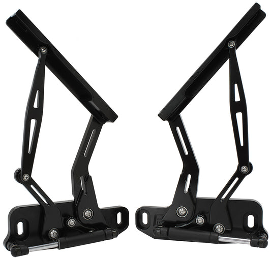 Holden Torana and Holden HQ-WB Billet Bonnet Hinge Kit - Black Finish   Sold as a Pair