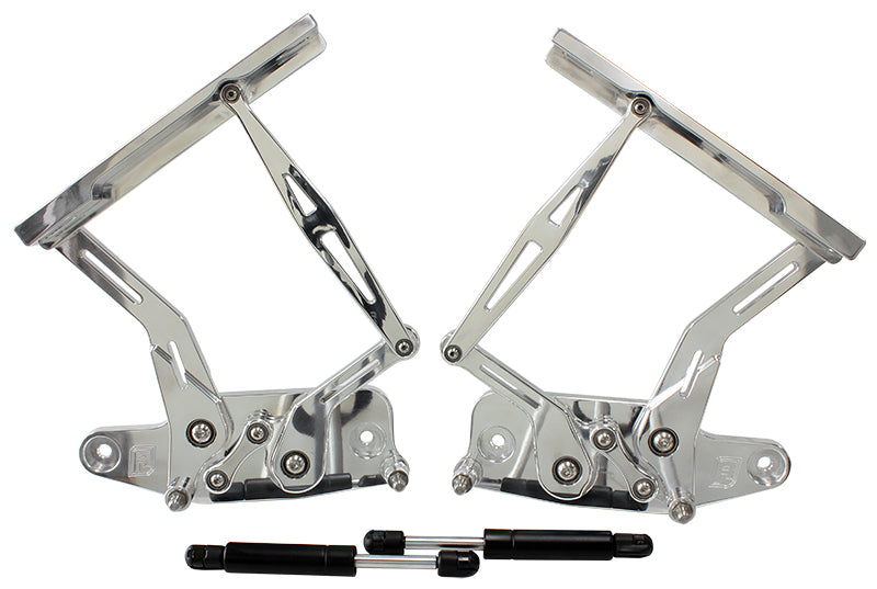 Holden HK, HT, HG Billet Bonnet Hinge Kit - Polished Finish   Sold as a Pair