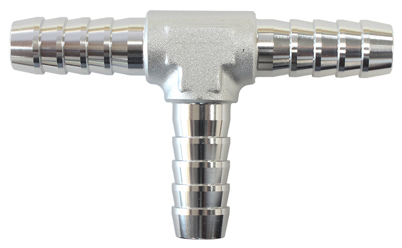 Aluminium T-Piece 1/4" (6mm) O.D   Silver Finish