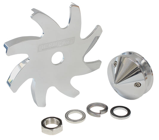 Billet Alternator Fan & Pulley  Suits Ford, Chevy and Holden alternators, Polished