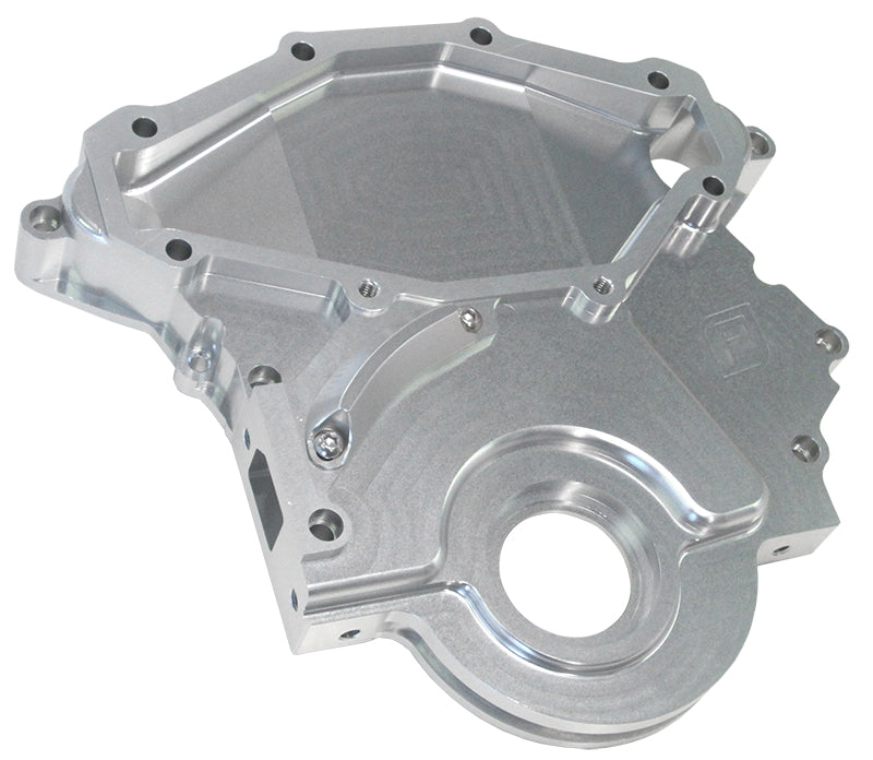 Holden 253-304-308 Billet Timing Cover - Silver Finish   IncludesMounting Hardware and Accepts Mechincal Fuel Pump
