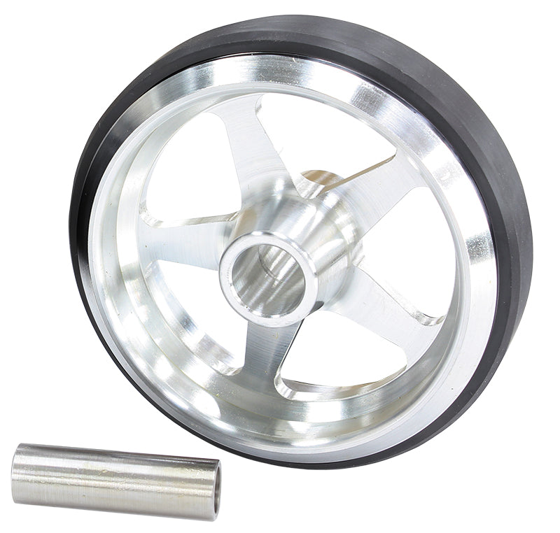 Billet Aluminium Wheelie Bar Wheel   Natural Finish