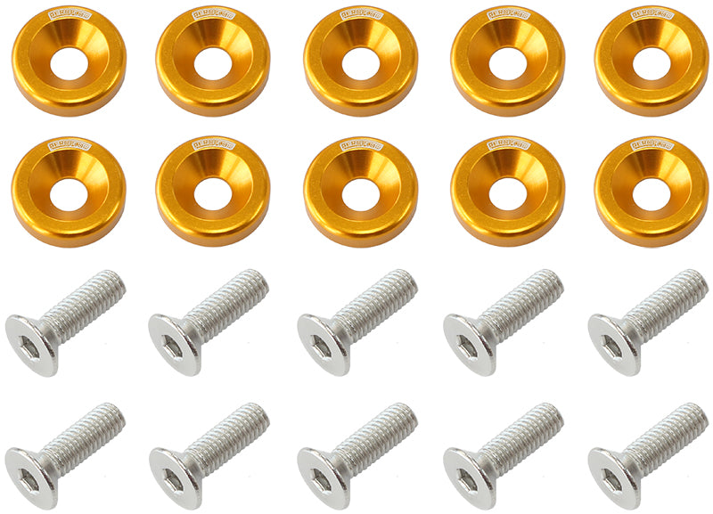Billet Dress-Up/Fender Bolt Kit M6 x 1.00mm (20mm UHL)   Gold Finish