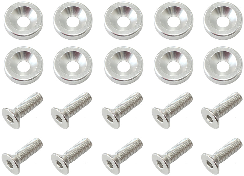 Billet Dress-Up/Fender Bolt Kit M6 x 1.00mm (20mm UHL)   Silver Finish