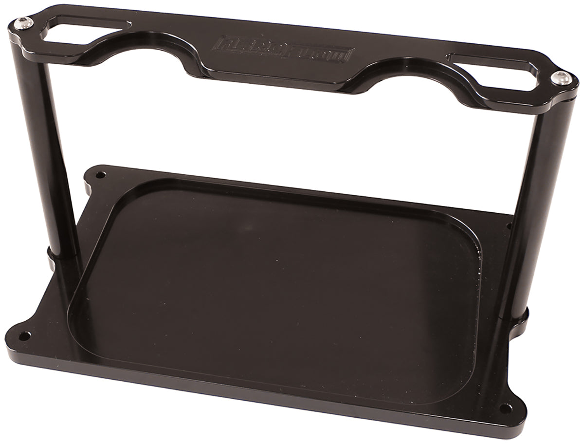 Billet Aluminium Optima Battery Tray - Black Finish   Suit Optima Batteries Red & Yellow Top