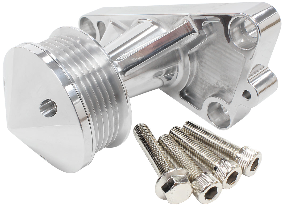 GM LS Power Steer Delete Idler Bracket - Polished   Suit Early VT-VZ and VE-VF Belt Lines