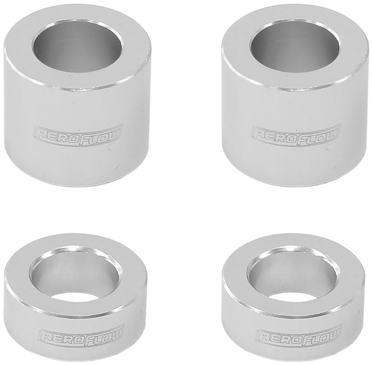 Billet Aluminium Bolt Spacers, Silver   M8 (5/16") 4-Pack
