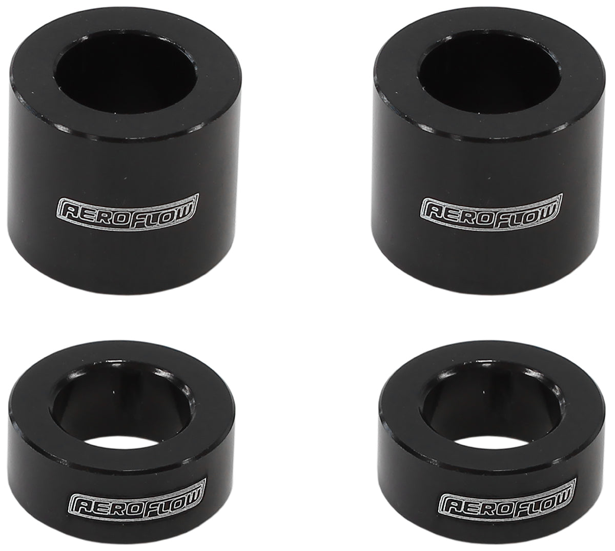 Billet Aluminium Bolt Spacers, Black   M10 (3/8") 4-Pack
