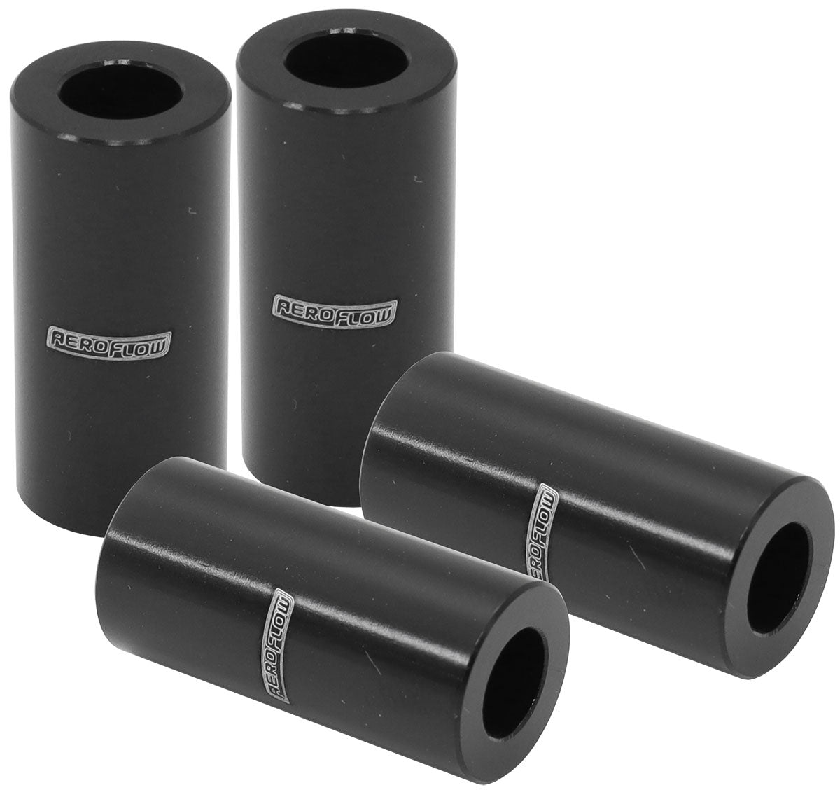 Billet Aluminium Bolt Spacers, Black   M6 (1/4") I.D, 25mm(1") OAL, Sold as Pack of4