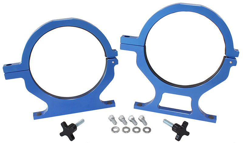Billet Nitrous Bottle Brackets - Blue   Suits 10lb. & 15lb. Bottles, Sold As A Pair