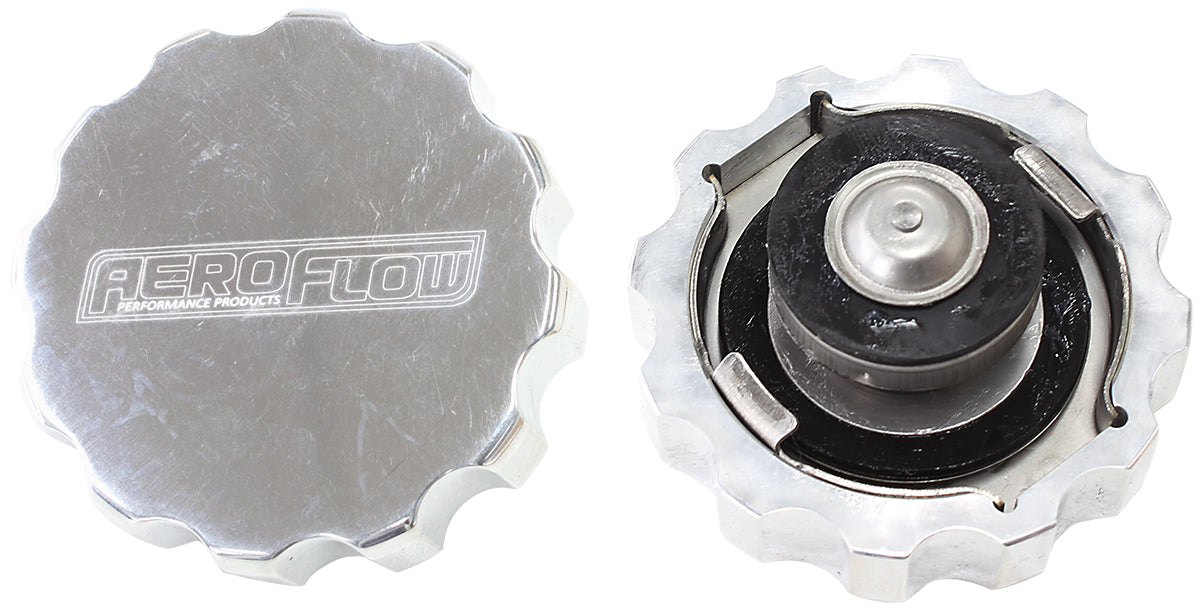 Billet Radiator Cap Small Styles - Polished   Suit 32mm Water Neck, 21 PSI
