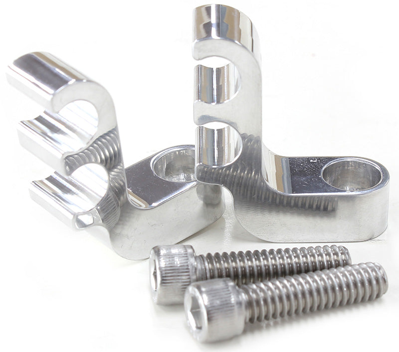 Ignition Lead Separator - Polished (Pair)   Holds x2 Leads, Mounts to Valve Covers 1/4" Bolt