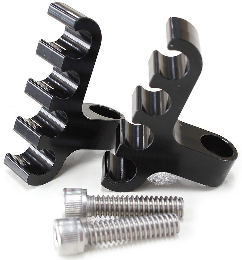 Ignition Lead Separator - Black (Pair)   Holds x4 Leads, Mounts to Valve Covers 1/4" Bolt