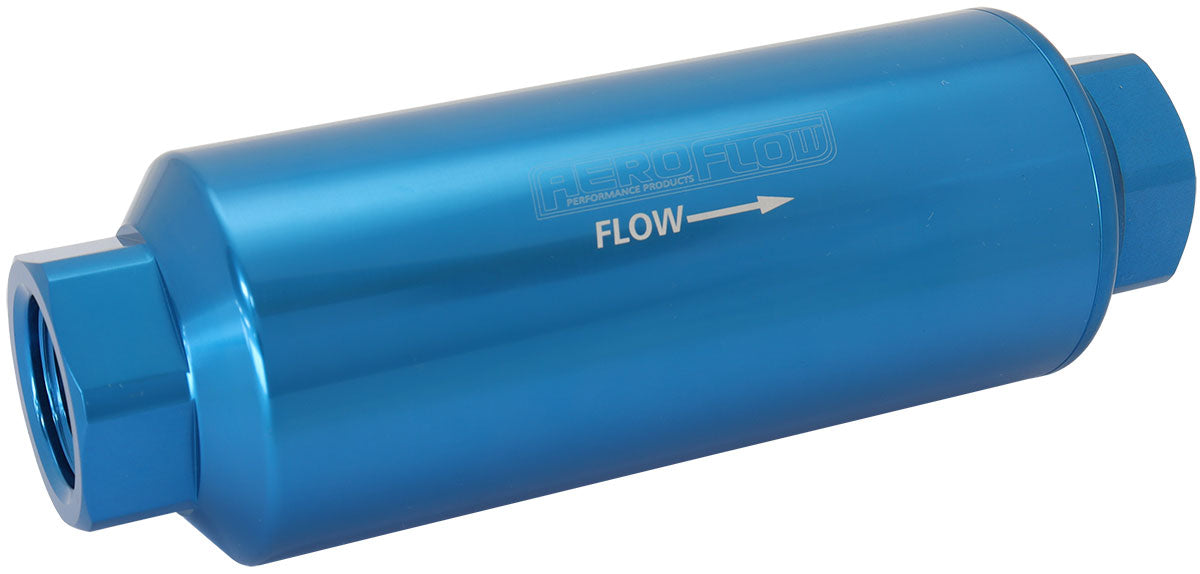 60 Micron Pro Filter - Blue  -12AN ORB Inlet/Outlet Ports, 7" x 2.4"