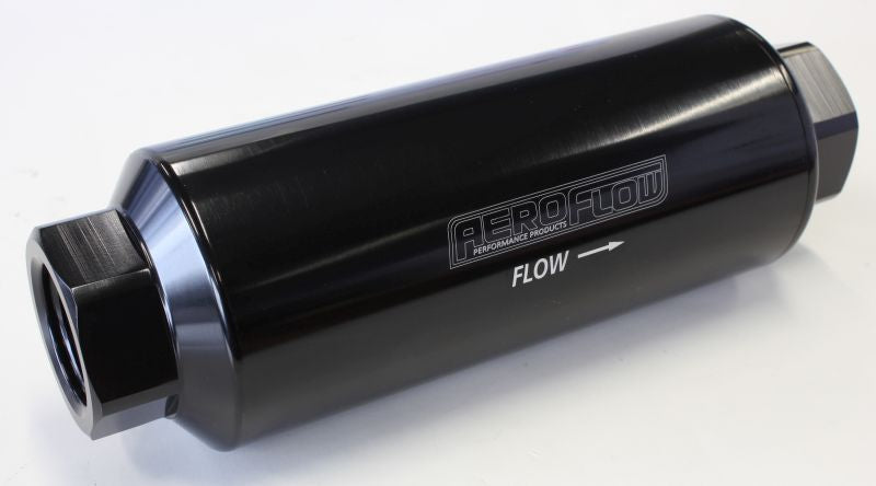 60 Micron Pro Filter - Black  -12AN ORB Inlet/Outlet Ports, 7" x 2.4"