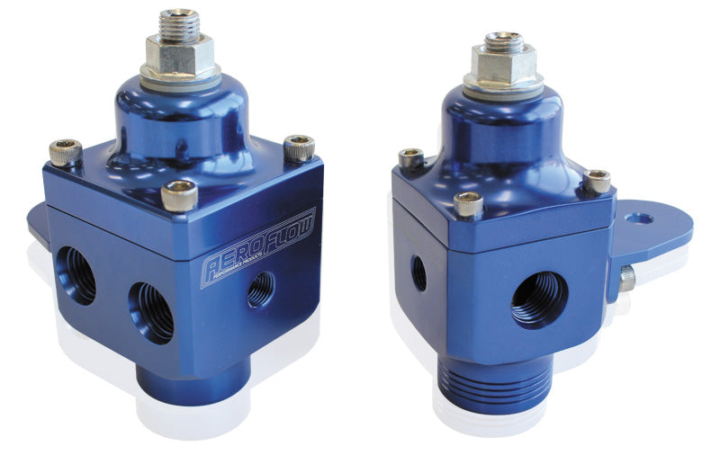 Billet 2-Port Carburettor Fuel Pressure Regulator -8 ORB    Blue Finish. 4-12 psi. Rated to 750 HP