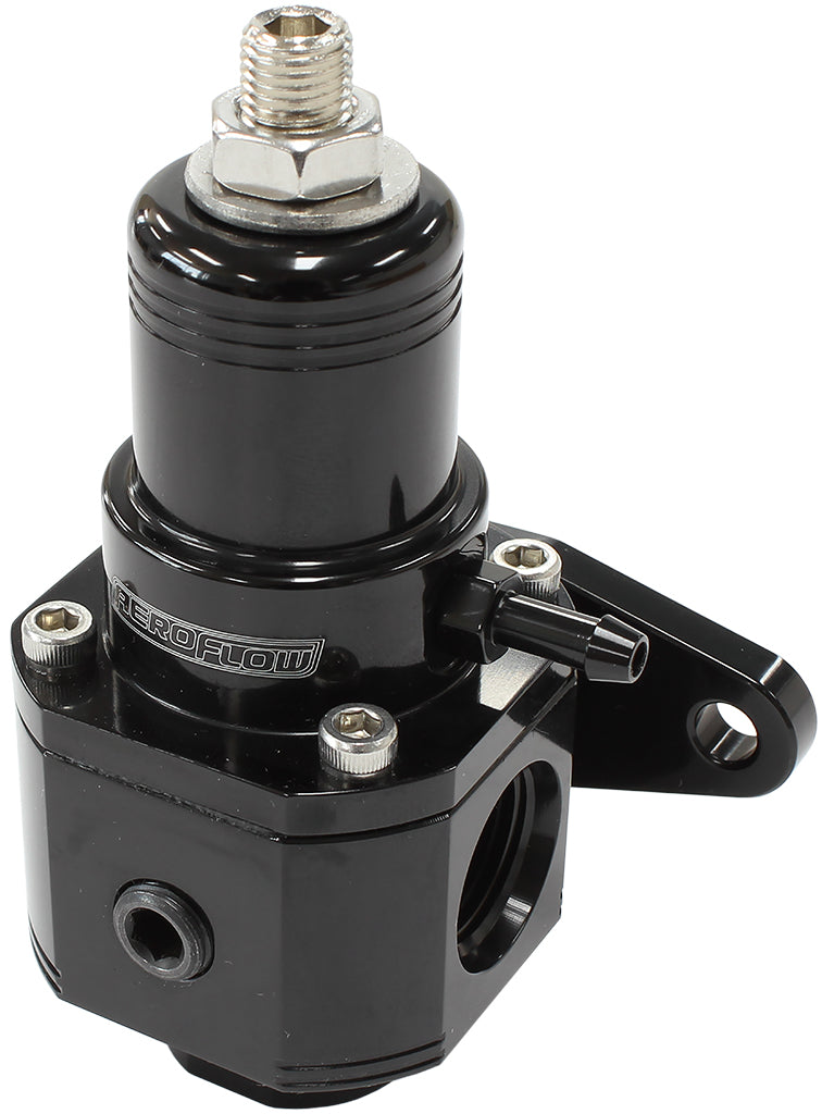 Carburettor/EFI 3-Port800hp Billet Bypass Fuel Pressure Regulator 3-60 psi Adjustable    Black Finish. 3 x -8 ORB Ports & 1 x 1/8" NPT Port