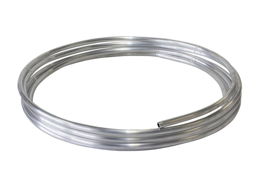 Aluminium Fuel Line 1/4" (6.35mm) 25ft (7.6m) Length Roll    Raw Finish