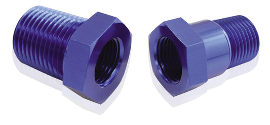 Temperature Probe Adapter   1/2" NPT to 5/8"-18 UNF, Blue
