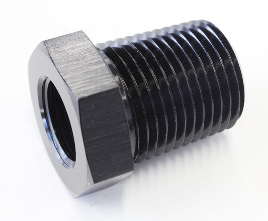 Temperature Probe Adapter   1/2" NPT to 5/8"-18 UNF, Black