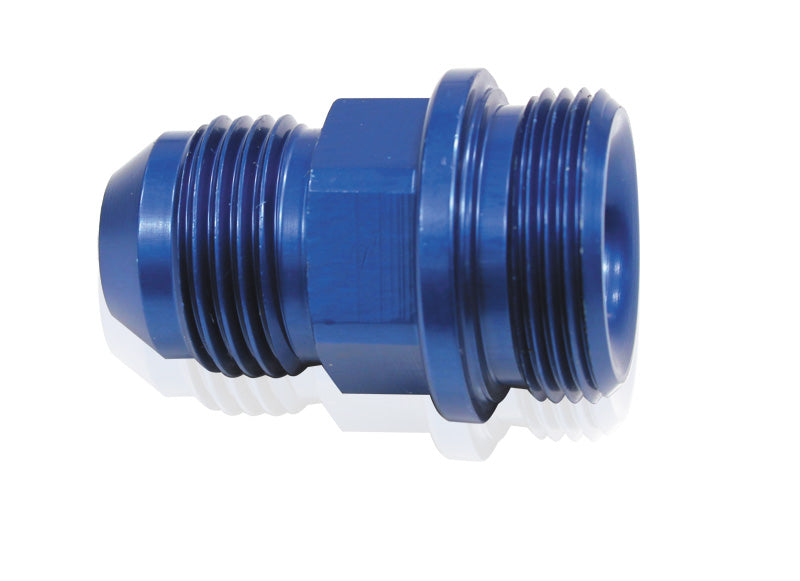 Carburettor Adapter - Male 7/8" to -6AN Short   Blue Finish. Suit Holley Inlet Feed