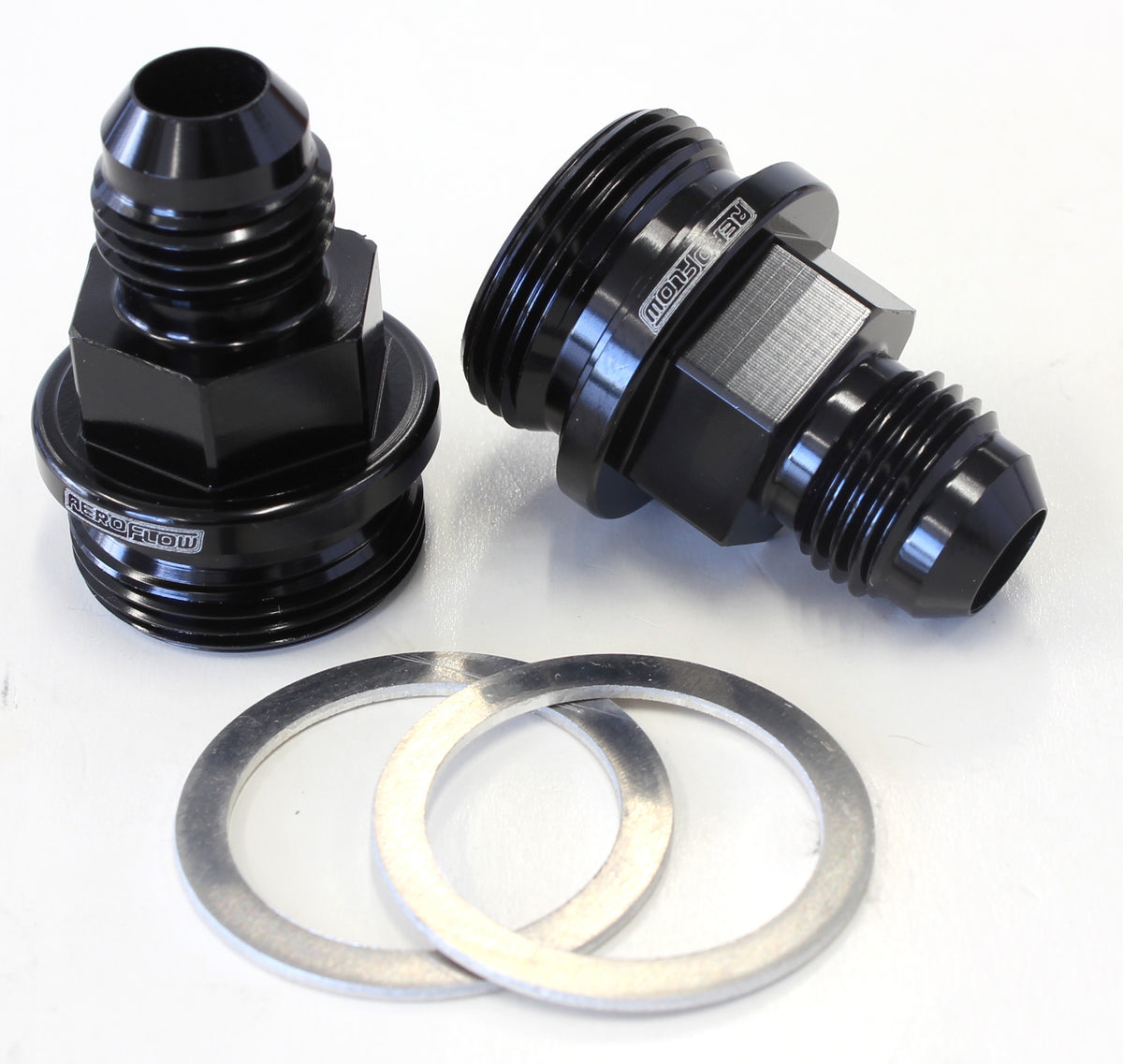 Carburettor Adapter - Male 7/8" to -6AN Short   Black Finish. Suit Holley Inlet Feed