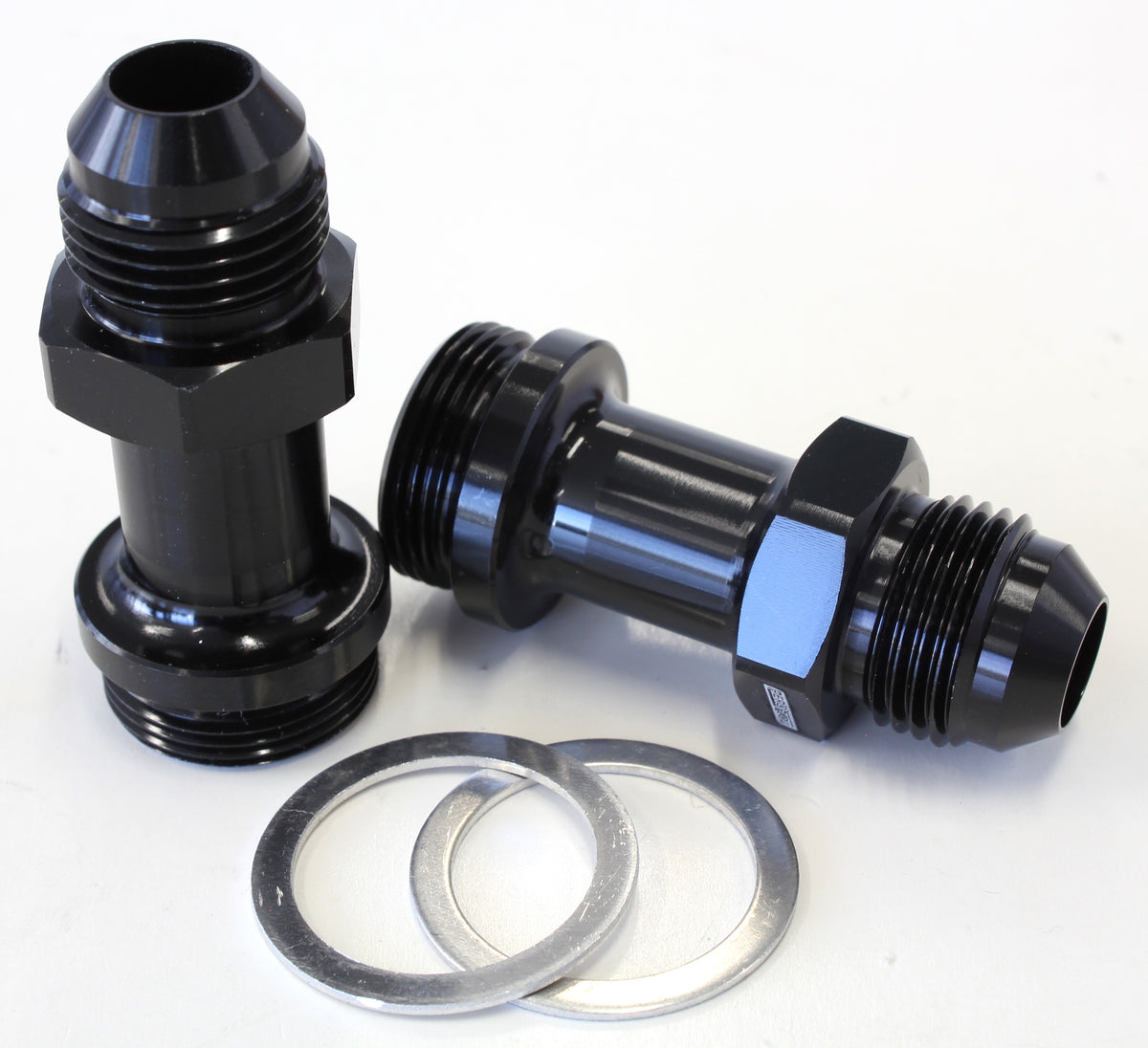 Carburettor Adapter - Male 7/8" x 20 to -8AN   Black Finish. Suit Holley Inlet Feed