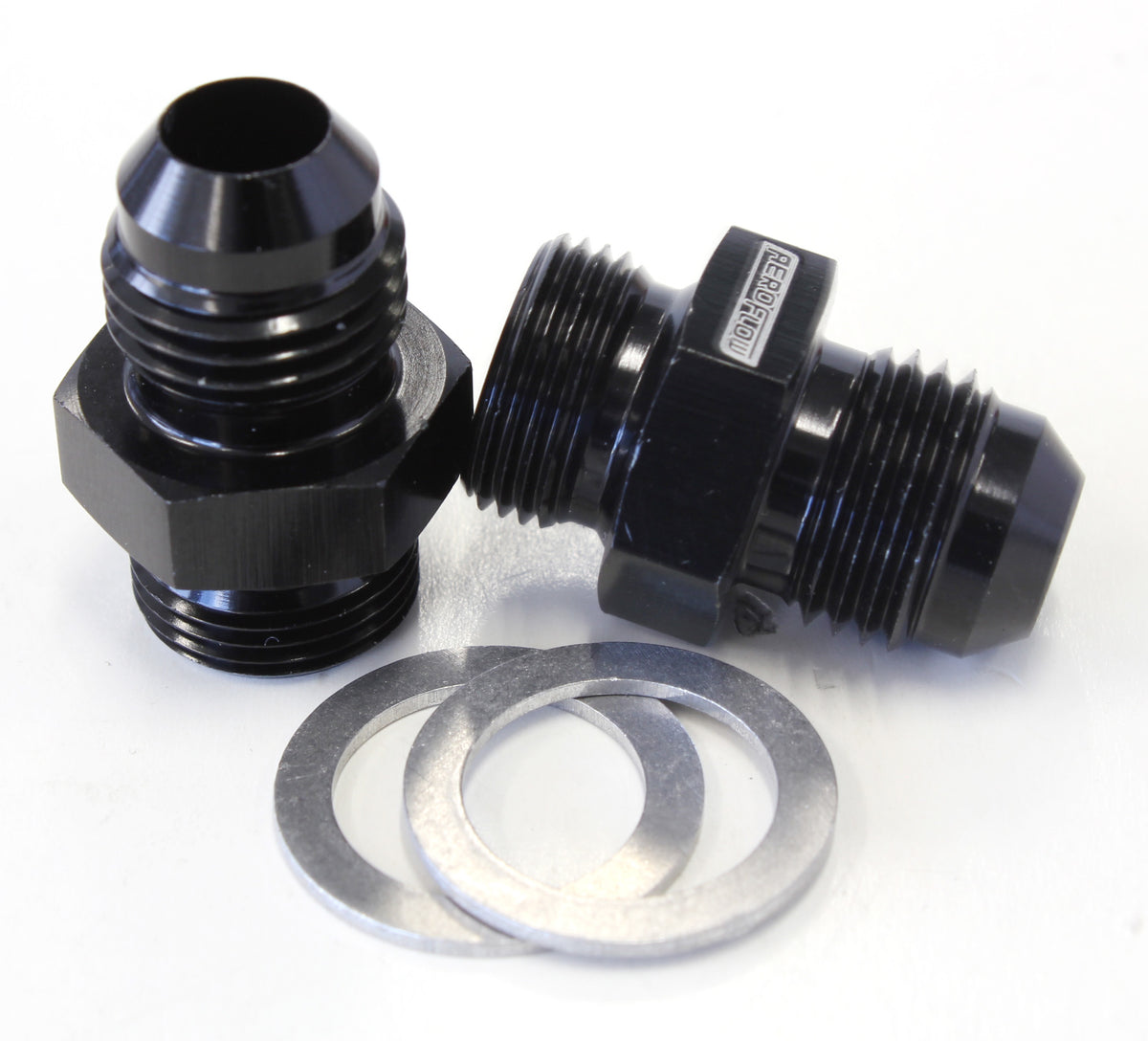 Carburettor Adapter - Male 9/16" x 24 to -6AN Short    Black Finish. Suit Demon / Holley Inlet Feed