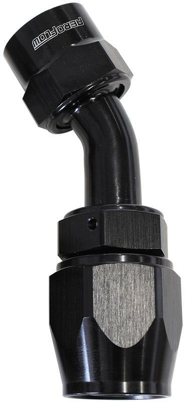 Kryptalon® Series Lightweight One Piece Swivel 45° Hose End -16AN   Black Finish. Suits Kryptalon® Series Hose