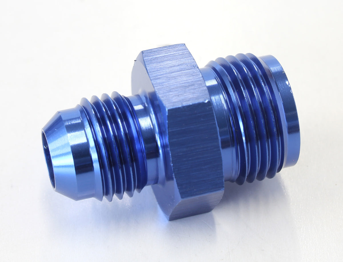 Inverted Seat Adapter 11/16"-18 to -6AN   Blue Finish