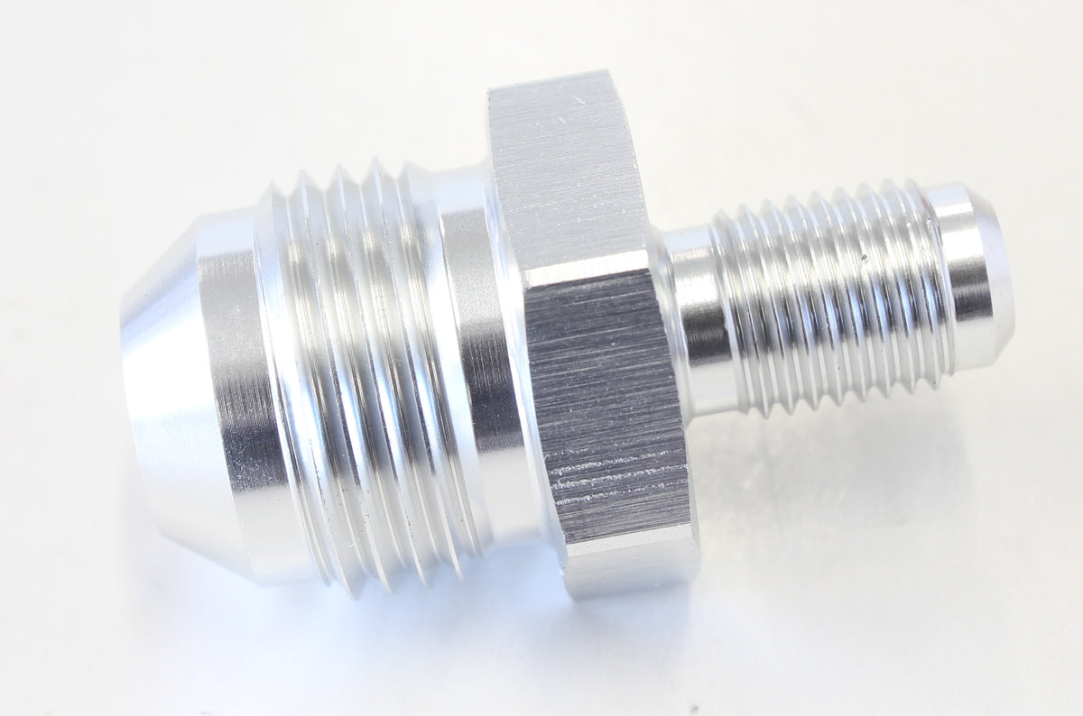 Inverted Seat Adapter 3/8"-24 to -6AN   Silver Finish