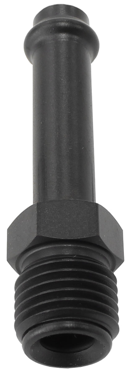 Straight Holley / Stromberg Inlet Fitting - Black  1/2" -20 Thread to 5/16" Barb