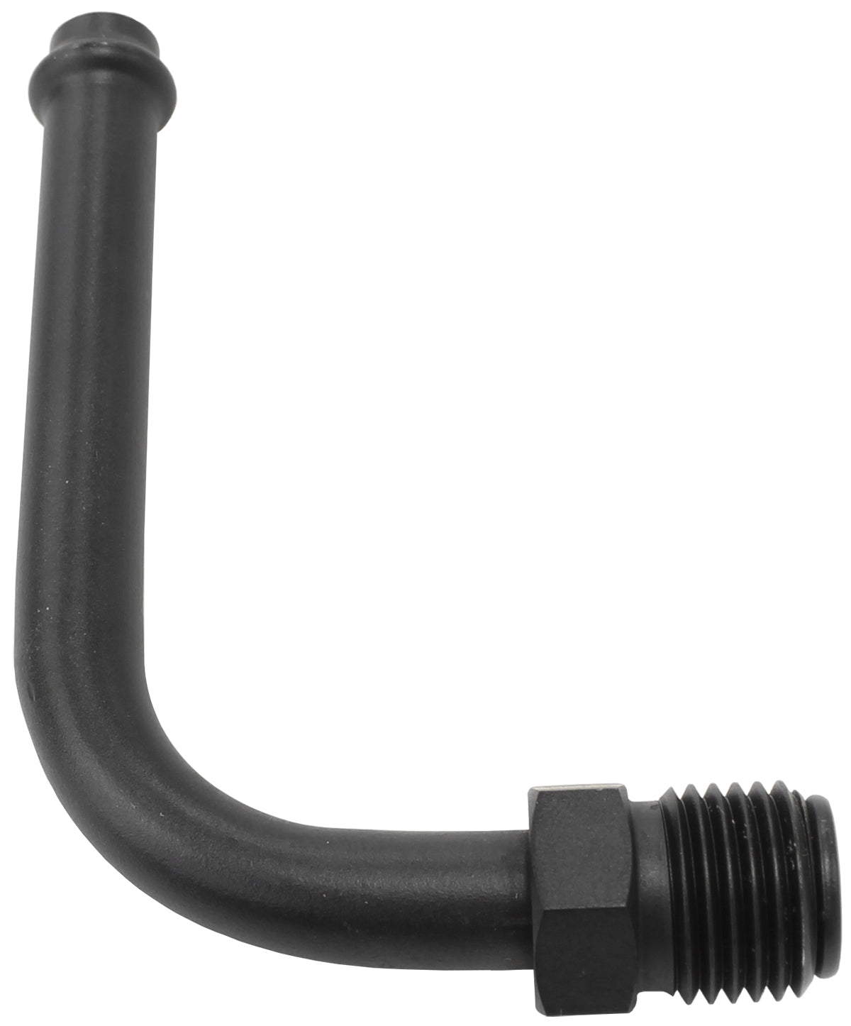 90° Holley / Stromberg Inlet Fitting - Black  1/2" -20 Thread to 5/16" Barb