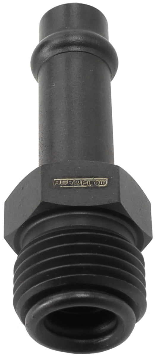 Straight Holley / Stromberg Inlet Fitting - Black  5/8" -20 Thread to 3/8" Barb