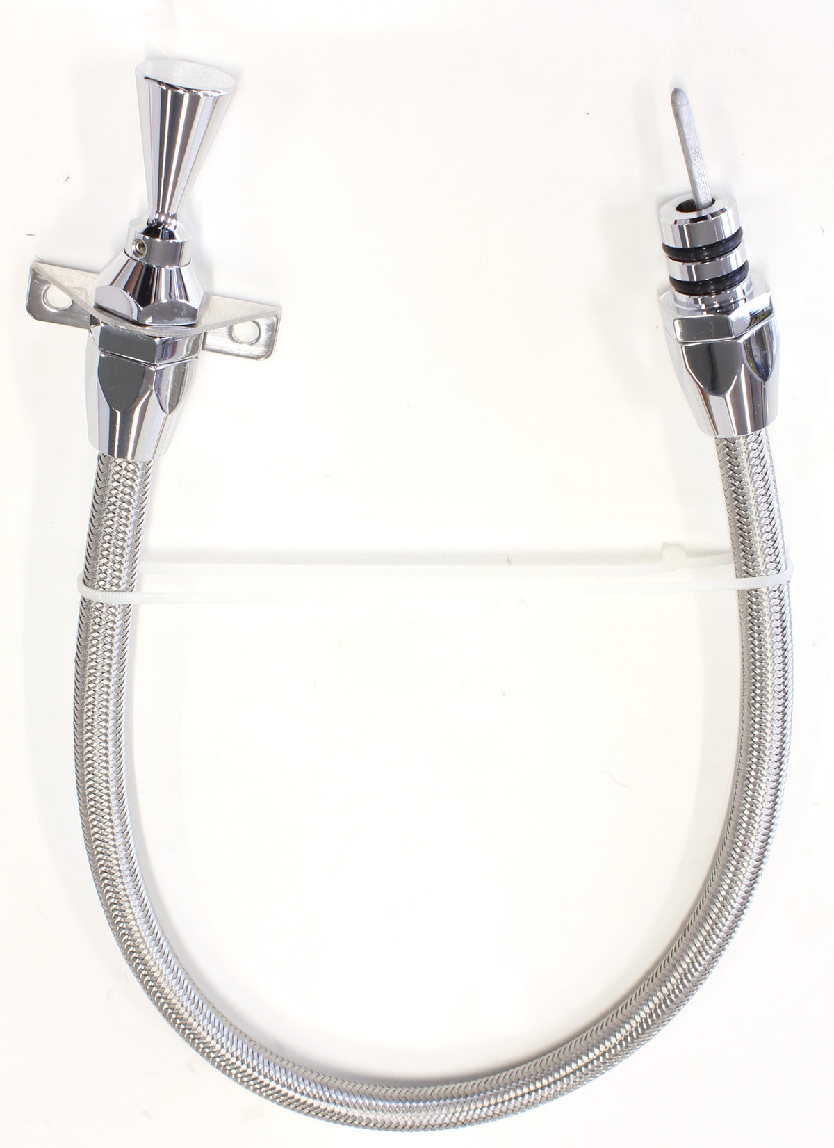 GM Powerglide FirewallMount Flexible Stainless SteelTransmission Dipstick - ChromeFinish   24" (600mm) OverallLength