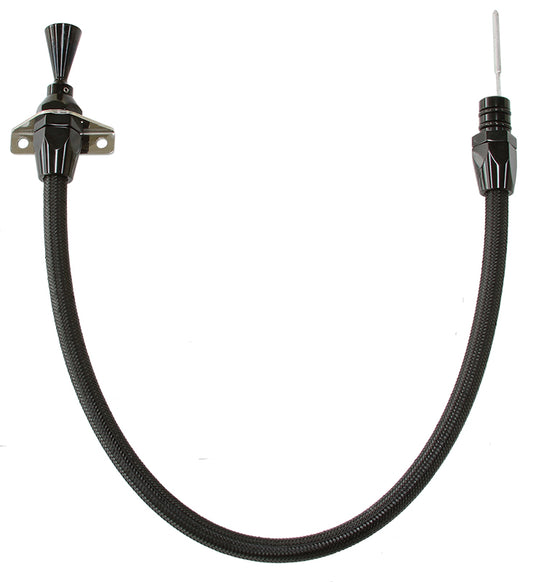 GM Powerglide FirewallMount Flexible Stainless SteelTransmission Dipstick - Black Finish   24" (600mm) OverallLength