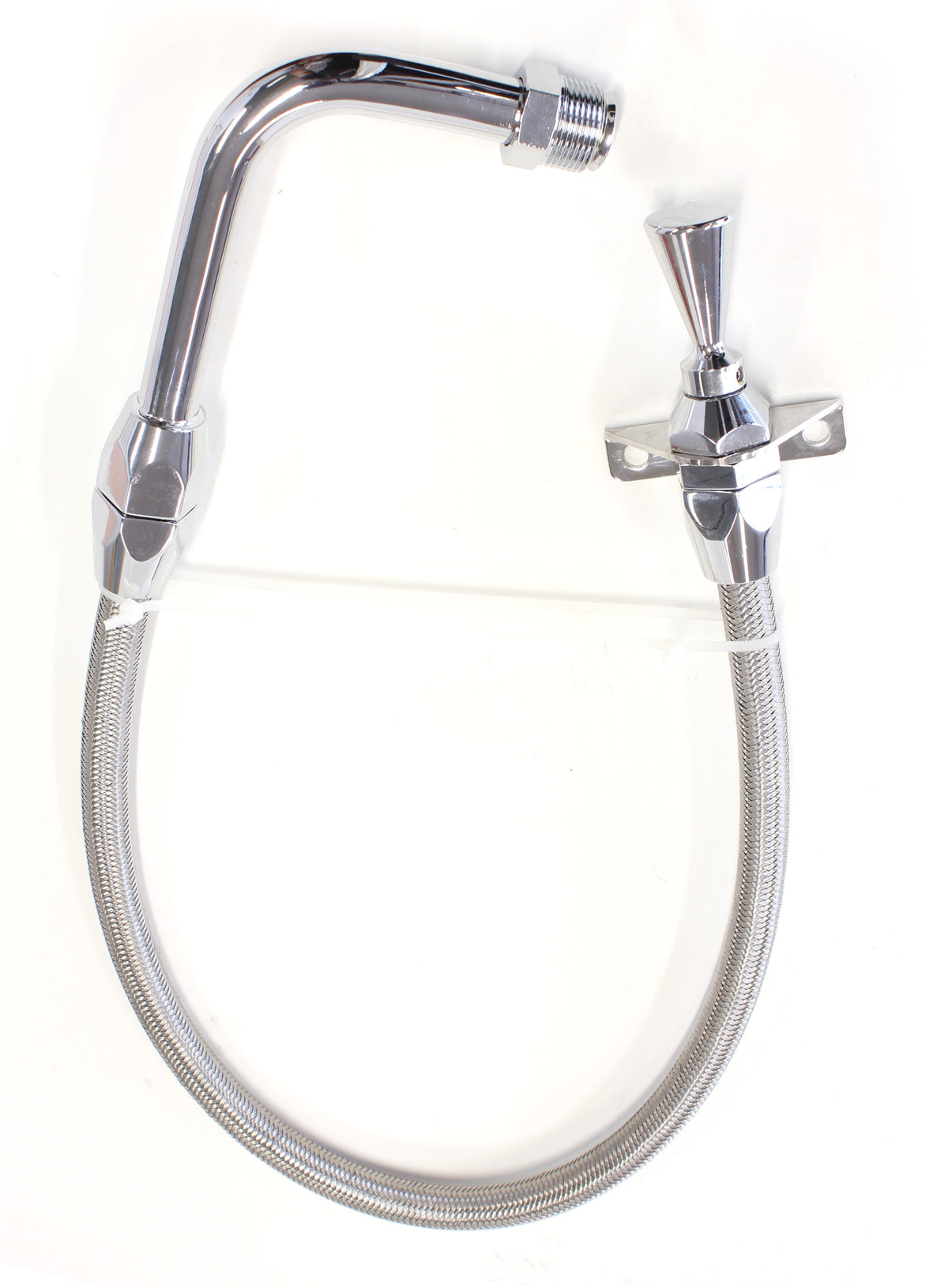 Ford C4 Pan Fill Firewall Mount Flexible Stainless Steel Transmission Dipstick - Chrome Finish   24" (600mm) OverallLength