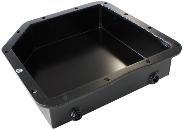 3" Deep Fabricated Transmission Pan including Filter Extension    Black Finish. Suit GM Turbo 350