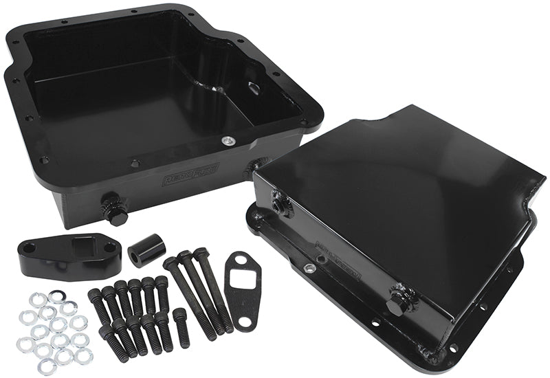 3.25" Deep Fabricated Transmission Pan including Filter Extension    Black Finish. Suit Holden Trimatic