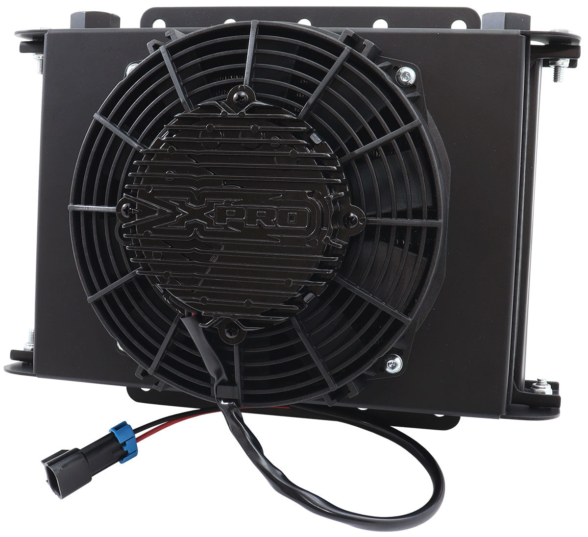 Aeroflow 25 Row Modular Oil Cooler with Brushless Fan & Shroud   330mm L x 255mm H x 150mm D. -10ORB Threads