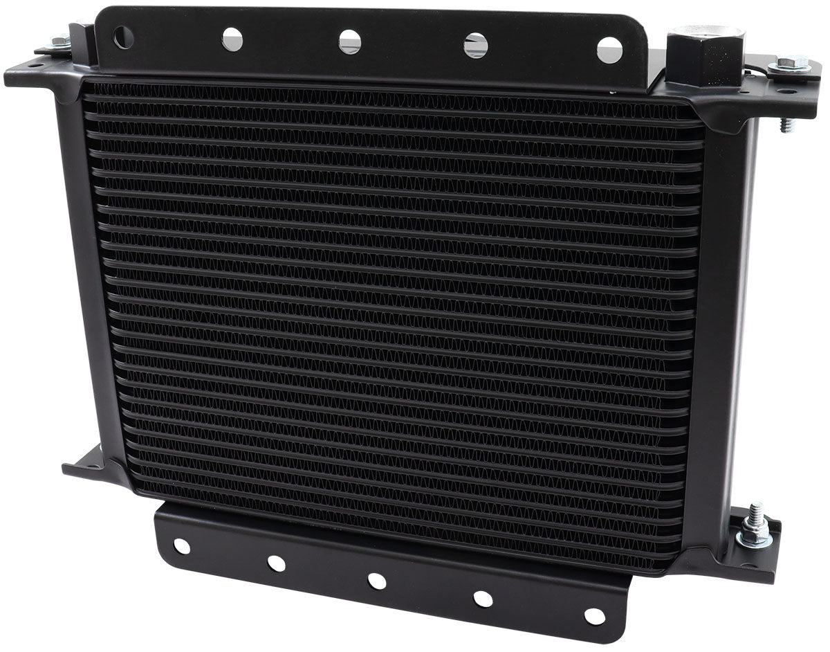 Aeroflow 25 Row Modular Oil Cooler with Brushless Fan & Shroud   330mm L x 255mm H x 150mm D. -10ORB Threads