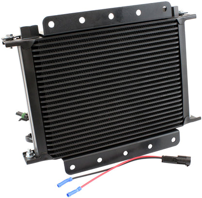 25 Row Universal Modular Oil Cooler with Fan & Shroud   330mm L x 255mm H x 150mm D. -10 Female ORB Threads